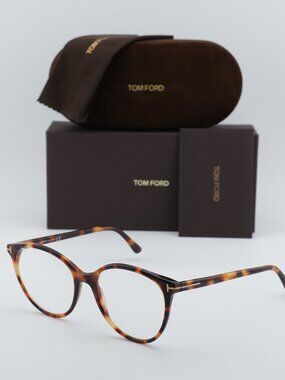 Tom Ford FT5742-B 053 Round Eyeglasses 53mm - Havana